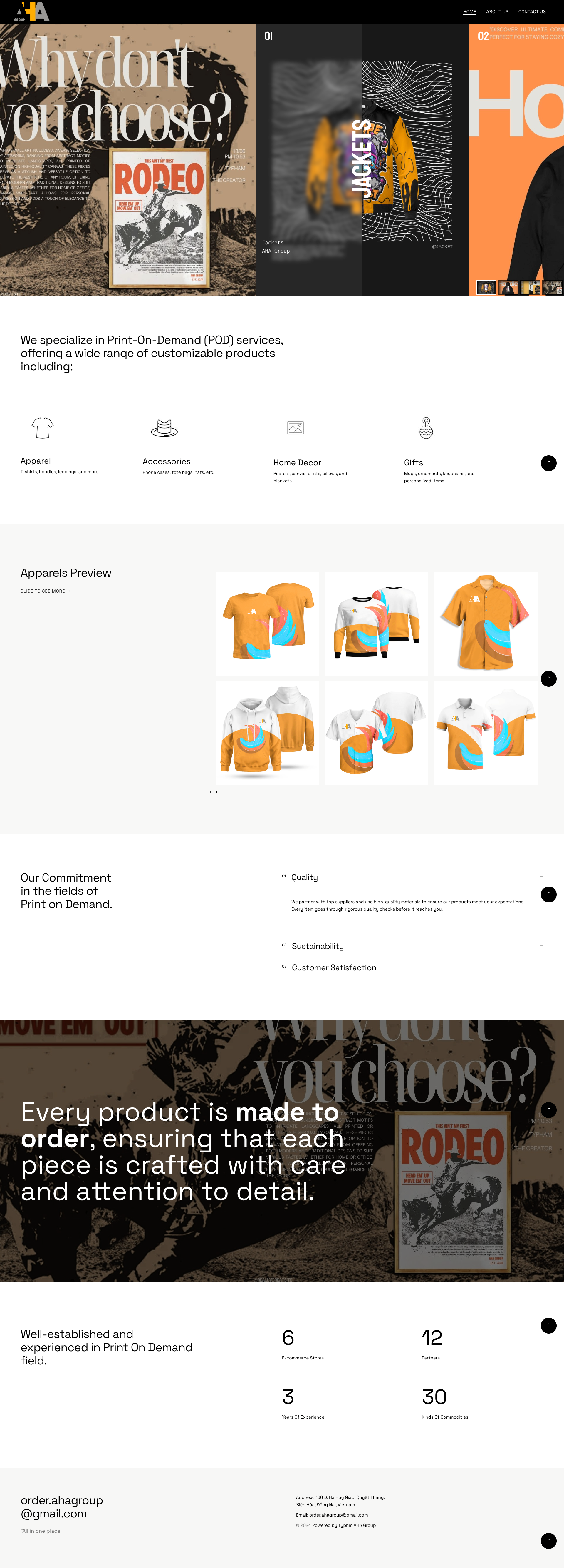 AHAGroup homepage full page screenshot