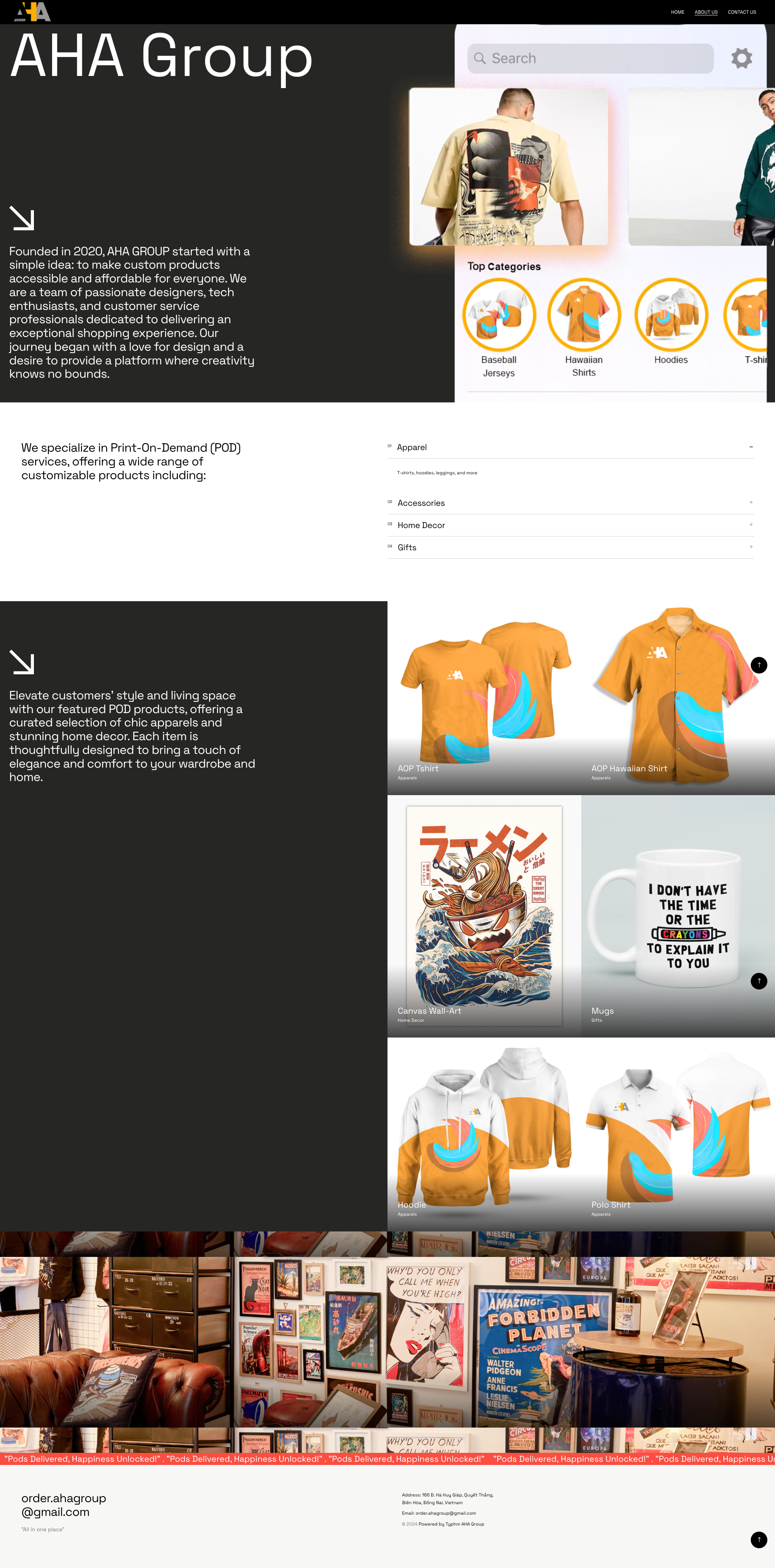 AHAGroup about page full page screenshot