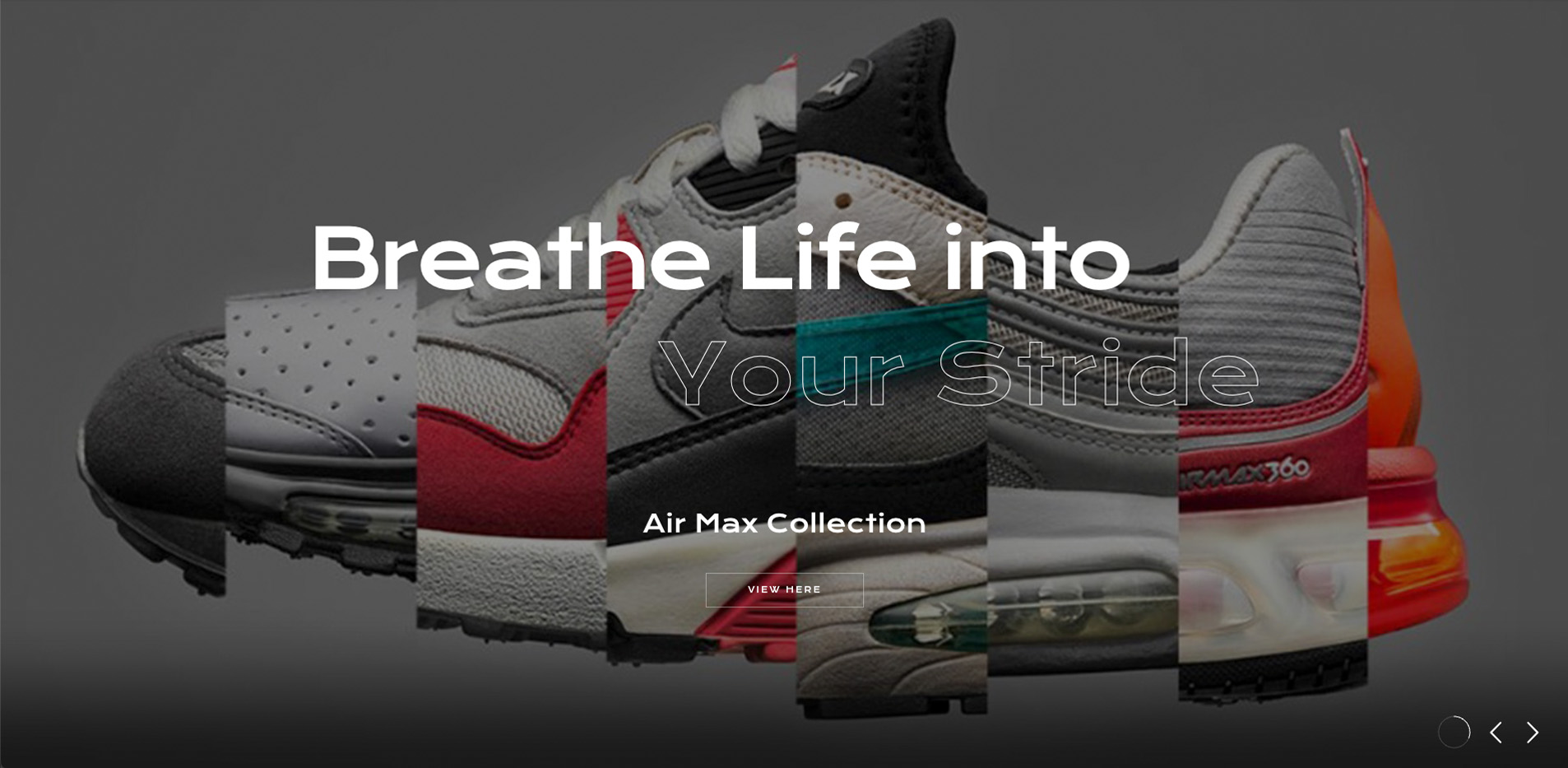 Fashion Marshall homepage slider featuring Air Max Collection