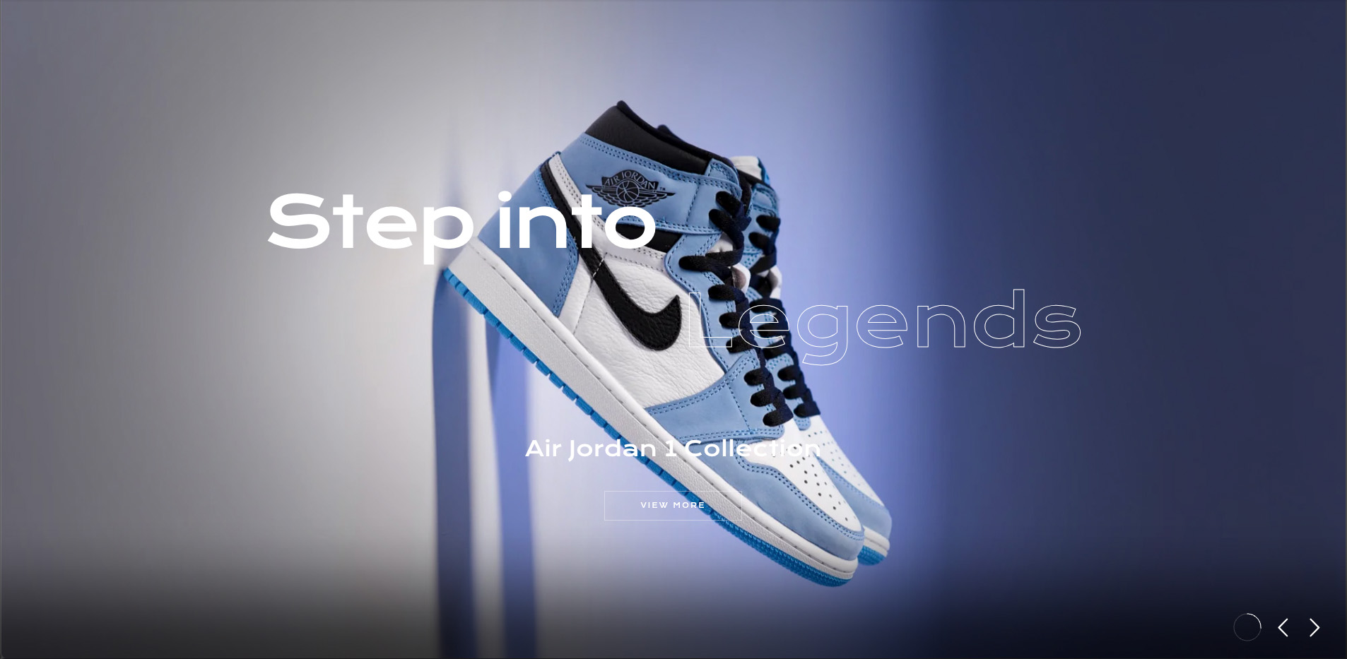 Fashion Marshall homepage slider featuring Air Jordan 1 Collection
